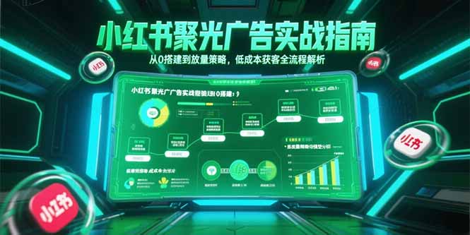 小红书聚光广告实战指南，从0搭建到放量策略，低成本获客全流程解析-云推网创项目库