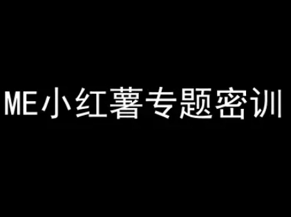 ME小红薯专题密训-小红书电商教程-云推网创项目库