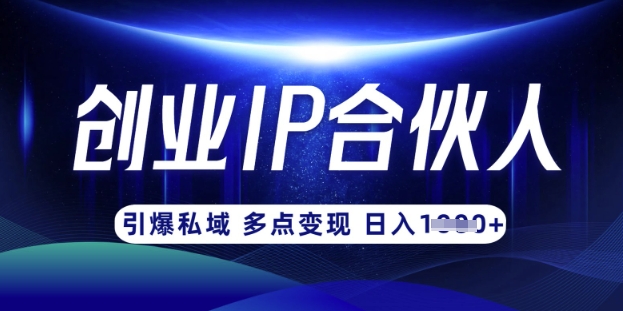 云帆·创业ip合伙人打造3.0，从0到1教你做网创，实现月入过W-云推网创项目库