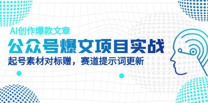 公众号爆文项目实战，AI创作爆款文章，起号素材对标赠(附赛道AI提示词-云推网创项目库