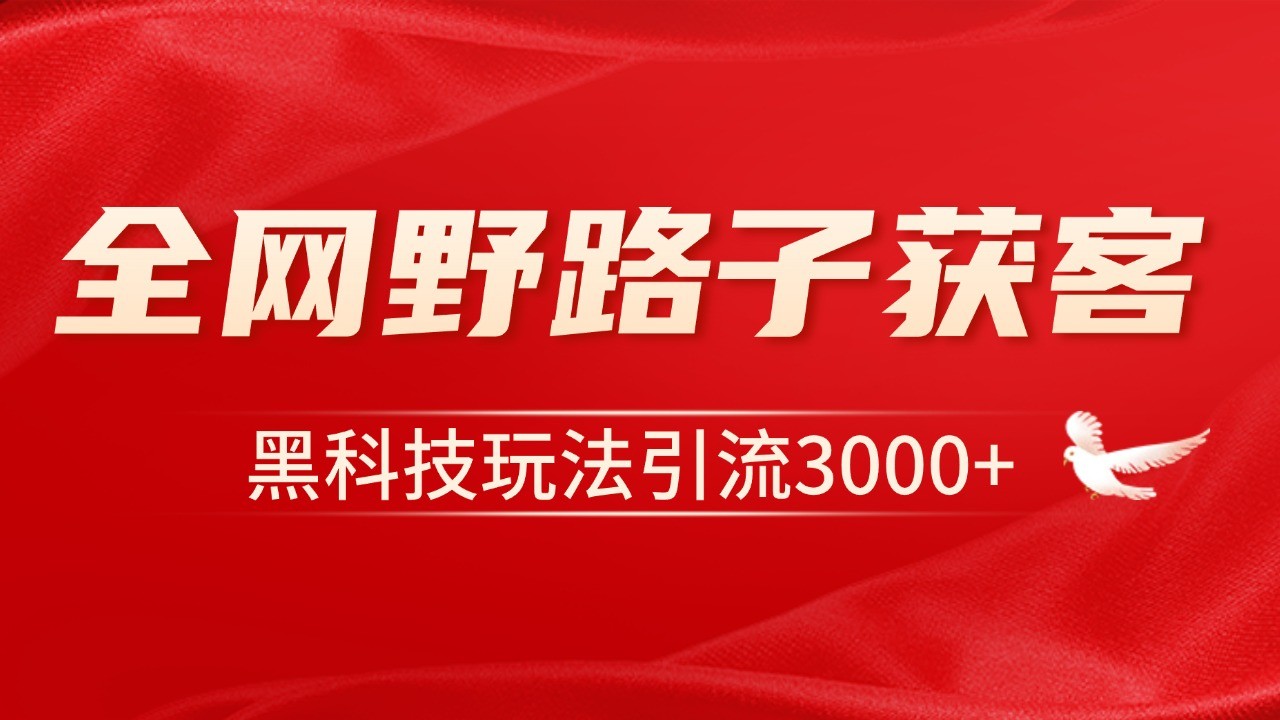 电商引流获客野路子全平台暴力截流获客日引500+-云推网创项目库