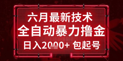 六月最新技术全自动暴力撸金，稳定日入2k+包起号，长期稳定【揭秘】-云推网创项目库