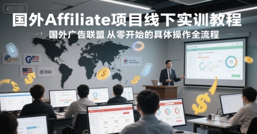 国外Affiliate项目线下实训教程，国外广告联盟从零开始的具体操作全流程-云推网创项目库