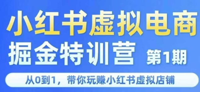 小红书虚拟电商掘金特训营第1期，从0到1，带你玩转小红书虚拟店铺-云推网创项目库