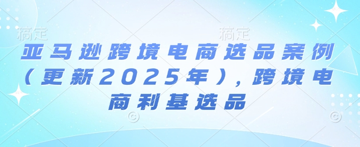 亚马逊跨境电商选品案例(更新2025年3月)，跨境电商利基选品-云推网创项目库