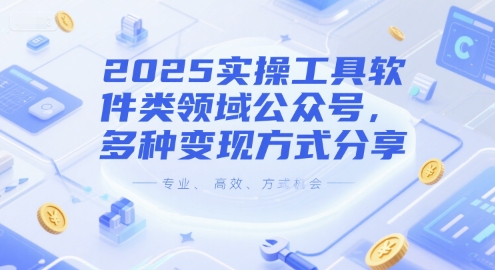 2025实操工具软件类领域公众号，多种变现方式分享-云推网创项目库