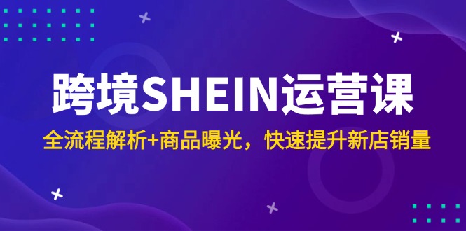 跨境SHEIN运营课，全流程解析+商品曝光，快速提升新店销量-云推网创项目库