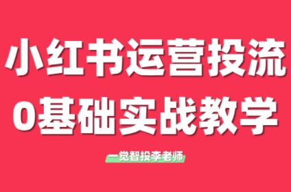李老师·小红书运营投流，0基础实战教学(更新)-云推网创项目库