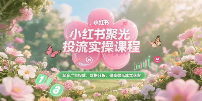 小红书聚光投流实操课程，聚光广告投放、数据分析、做高效低成本获客-云推网创项目库