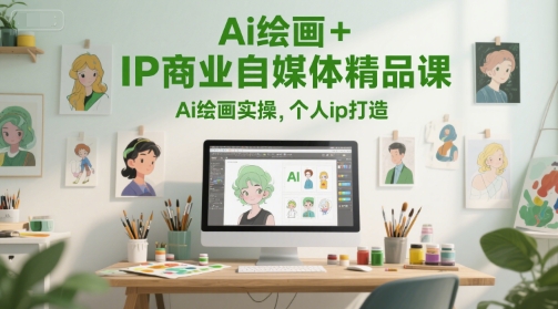 Ai绘画+IP商业自媒体精品课，Ai绘画实操，个人ip打造-云推网创项目库