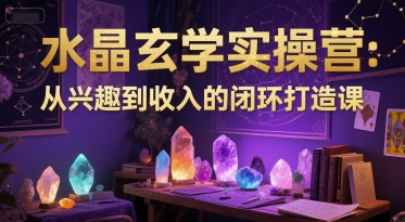 水晶玄学实操营：从兴趣到收入的闭环打造课-云推网创项目库