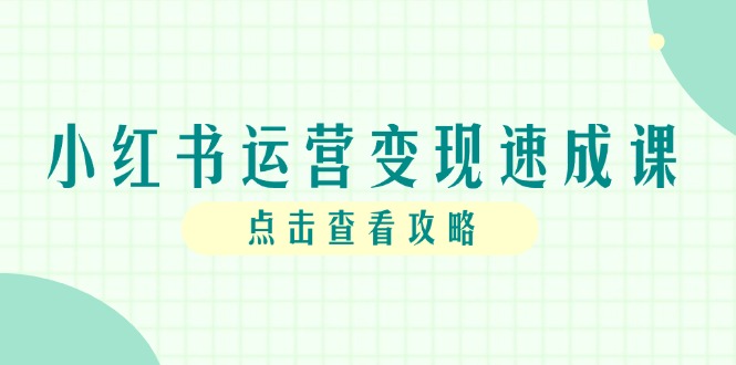 小红书运营变现速成课，账号搭建到暴力起号，个人IP全流程指南-云推网创项目库