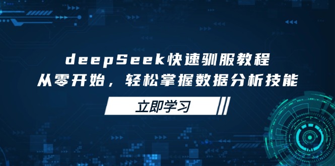 deepSeek快速驯服教程，从零开始，轻松掌握数据分析技能-云推网创项目库