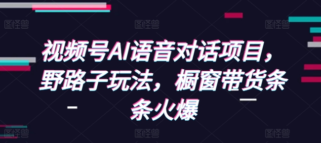 视频号AI语音对话项目，野路子玩法，橱窗带货条条火爆-云推网创项目库