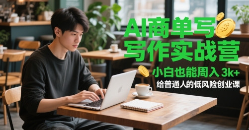 AI商单写作实战营，小白也能周入3k+，给普通人的低风险创业课-云推网创项目库