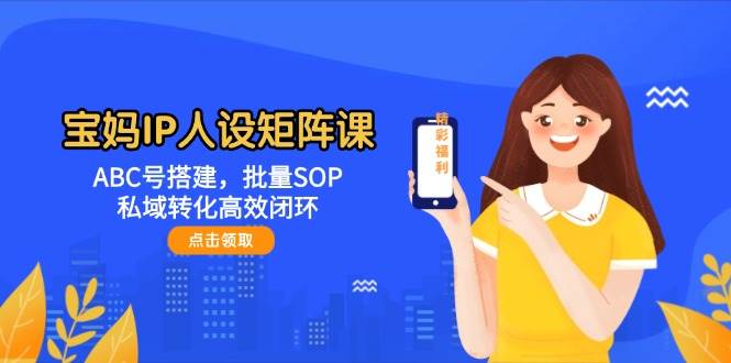 宝妈IP人设矩阵课：ABC号搭建，批量SOP，私域转化高效闭环-云推网创项目库