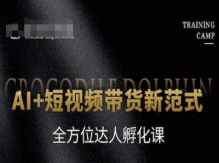 AI+短视频带货新范式，全方位达人孵化课-云推网创项目库