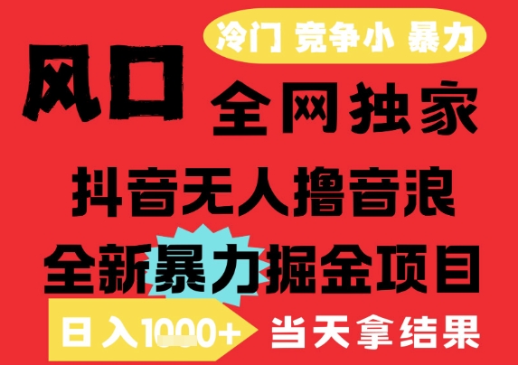 25年6月高爆抖音无人直播最新撸音浪掘金项目，解放双手小白可做，无脑日入1k+，门槛低【揭秘】-云推网创项目库