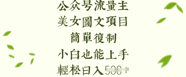 流量主长期收益项目，美女图片简单复制，小白也能上手，轻松日入5张-云推网创项目库