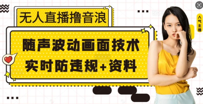 无人直播撸音浪+随声波动画面技术+实时防违规+资料【揭秘】-云推网创项目库