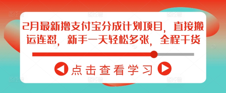2月最新撸支付宝分成计划项目，直接搬运连怼，新手一天轻松多张，全程干货-云推网创项目库