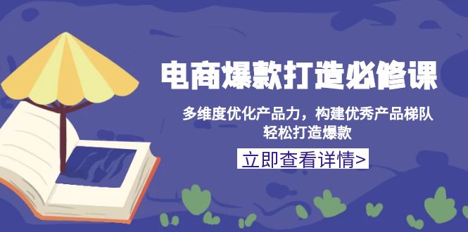电商爆款打造必修课：多维度优化产品力，构建优秀产品梯队，轻松打造爆款-云推网创项目库