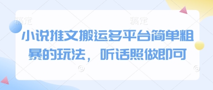 小说推文搬运多平台简单粗暴的玩法，听话照做即可-云推网创项目库