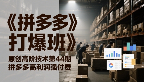 《拼多多打爆班》原创高阶技术第44期，拼多多高利润强付费-云推网创项目库
