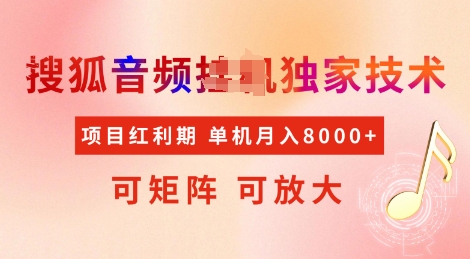 全网首发搜狐音频挂JI独家技术，项目红利期，可矩阵可放大，稳定月入8k【揭秘】-云推网创项目库