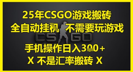 25年CSGO游戏搬砖，全自动运行，不需要玩游戏，手机操作日入3张(不是汇率搬砖)【揭秘】-云推网创项目库