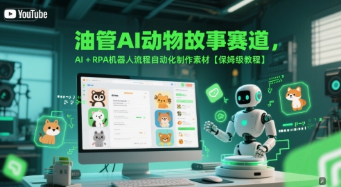 油管AI动物故事赛道，AI+RPA机器人流程自动化制作素材【保姆级教程】-云推网创项目库