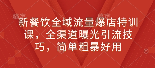 新餐饮全域流量爆店特训课，全渠道曝光引流技巧，简单粗暴好用-云推网创项目库