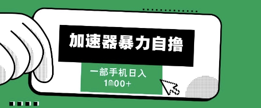 205新风口，加速器暴力自撸，单机日入1k+【揭秘】-云推网创项目库