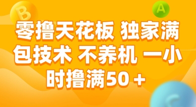 零撸天花板，独家满包技术，不用养机，一小时撸满50+，收益稳定【揭秘】-云推网创项目库