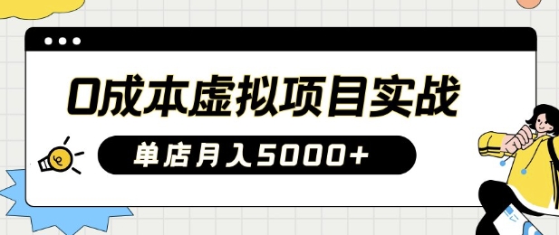 0成本虚拟项目实战手把手教你落地，单店月入5k-云推网创项目库