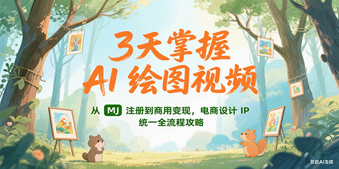 3天掌握AI绘图视频，从MJ 注册到商用变现，电商设计IP统一全流程攻略-云推网创项目库