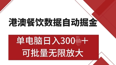 港澳餐饮数据全自动掘金，单电脑日入多张, 可矩阵批量无限操作【揭秘】-云推网创项目库