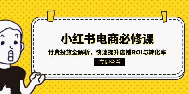 小红书电商必修课：付费投放全解析，快速提升店铺ROI与转化率-云推网创项目库