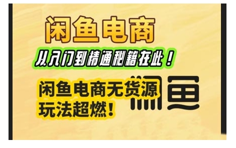 闲鱼电商实战课，从入门到精通秘籍在此，闲鱼电商无货源玩法超燃!-云推网创项目库