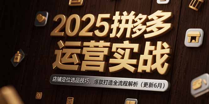 2025拼多多运营实战：店铺定位选品技巧，爆款打造全流程解析(更新6月-云推网创项目库