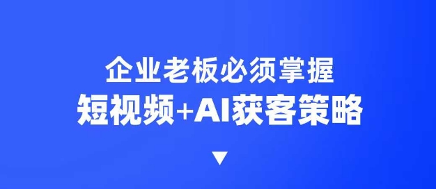 企业短视频AI获客霸屏流量课，6步短视频+AI突围法，3大霸屏抢客策略-云推网创项目库