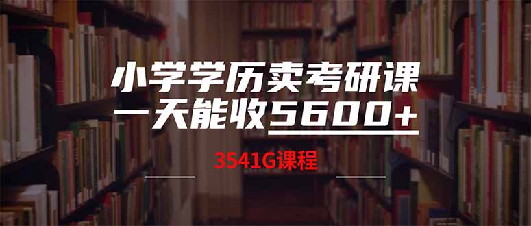 小学学历卖考研课程，一天收5600(附3580G考研合集-云推网创项目库