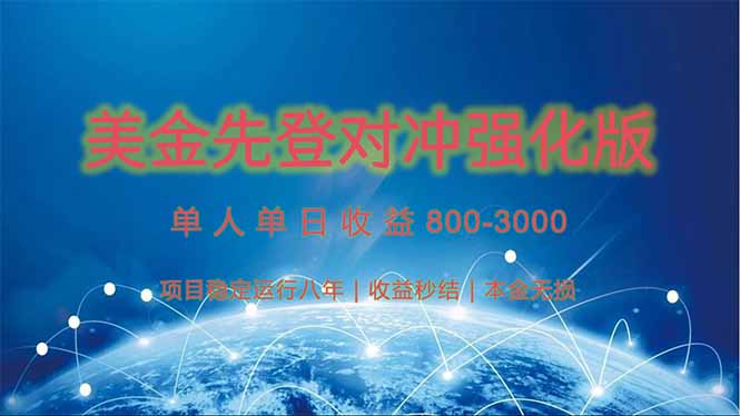 美金先登计划对冲强化版，2025年黑马中最暴力收益日收益1k-4k(可放大…-云推网创项目库