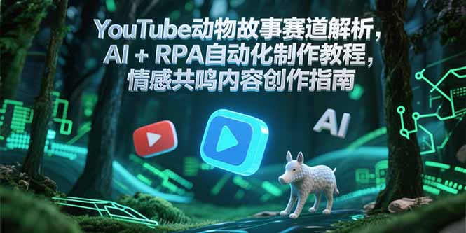YouTube动物故事赛道解析，AI+RPA自动化制作教程，情感共鸣内容创作指南-云推网创项目库