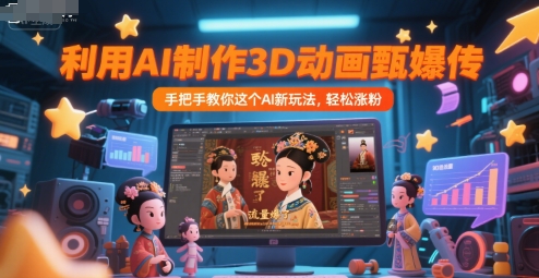 利用AI制作3D动画甄嬛传，流量爆了，手把手教你这个AI新玩法，轻松涨粉-云推网创项目库