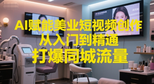 AI赋能美业短视频创作，从入门到精通，打爆同城流量，超级AI工具短视频实操落地-云推网创项目库