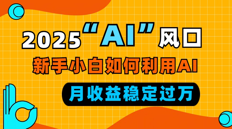 2025“ AI ”风口，新手小白如何利用ai，每月收益稳定过万-云推网创项目库