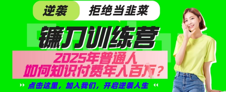 【网创项目终点站-镰刀训练营超级IP合伙人】25年普通人如何通过“知识付费”年入百个-仅此一版【揭秘】-云推网创项目库