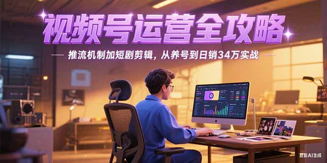 2025视频号运营全攻略，推流机制加短剧剪辑，从养号到日销34万实战-云推网创项目库