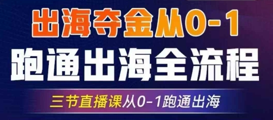 2025出海夺金从0-1跑通出海全流程，三节直播课从0-1跑通出海，教你用AI跑通全流程-云推网创项目库